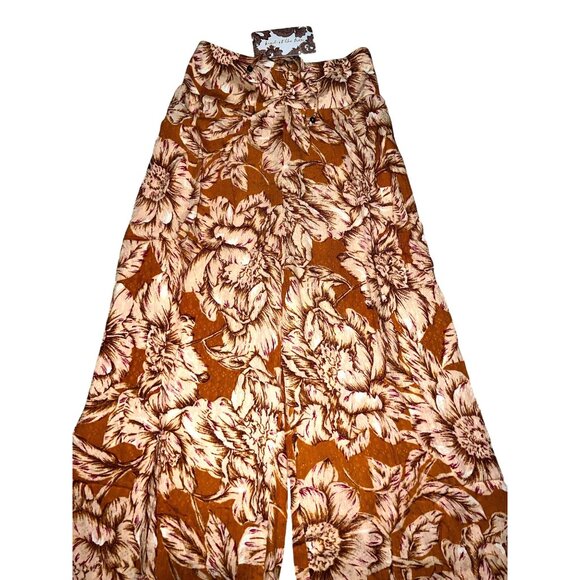 Band of the Free Arizona Gold Floral Wide Leg Pants Sz Small Womens Boho Paisley - Picture 6 of 8